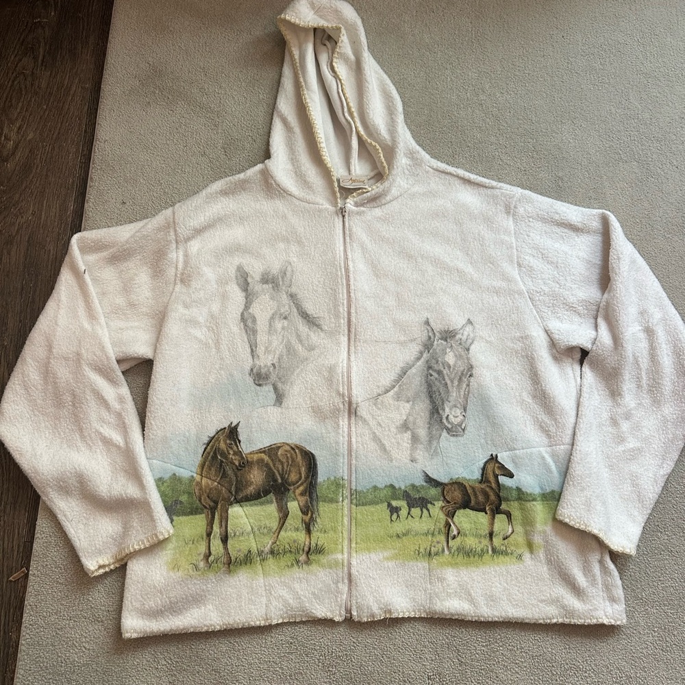 Artisan Kids Equestrian Print Zip-Up Jacket